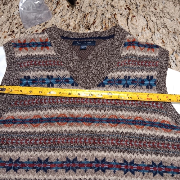 Mens vintage grandpa sweater vest 100%wool only one defect as pictured XXL - Picture 16 of 16